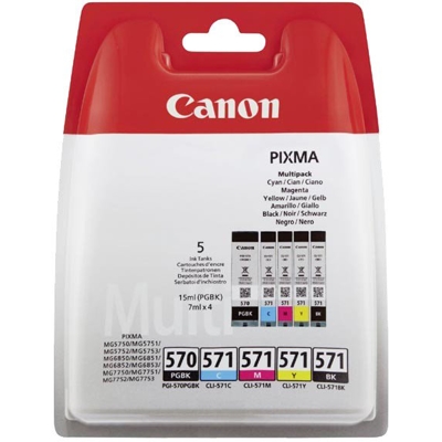 Canon PGI-570/CLI-571 PGBK/C/M/Y/BK Multi pack (0372C004) - originální náplně